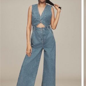 Etica Alina Blue Denim Jumpsuit- Anthropologie